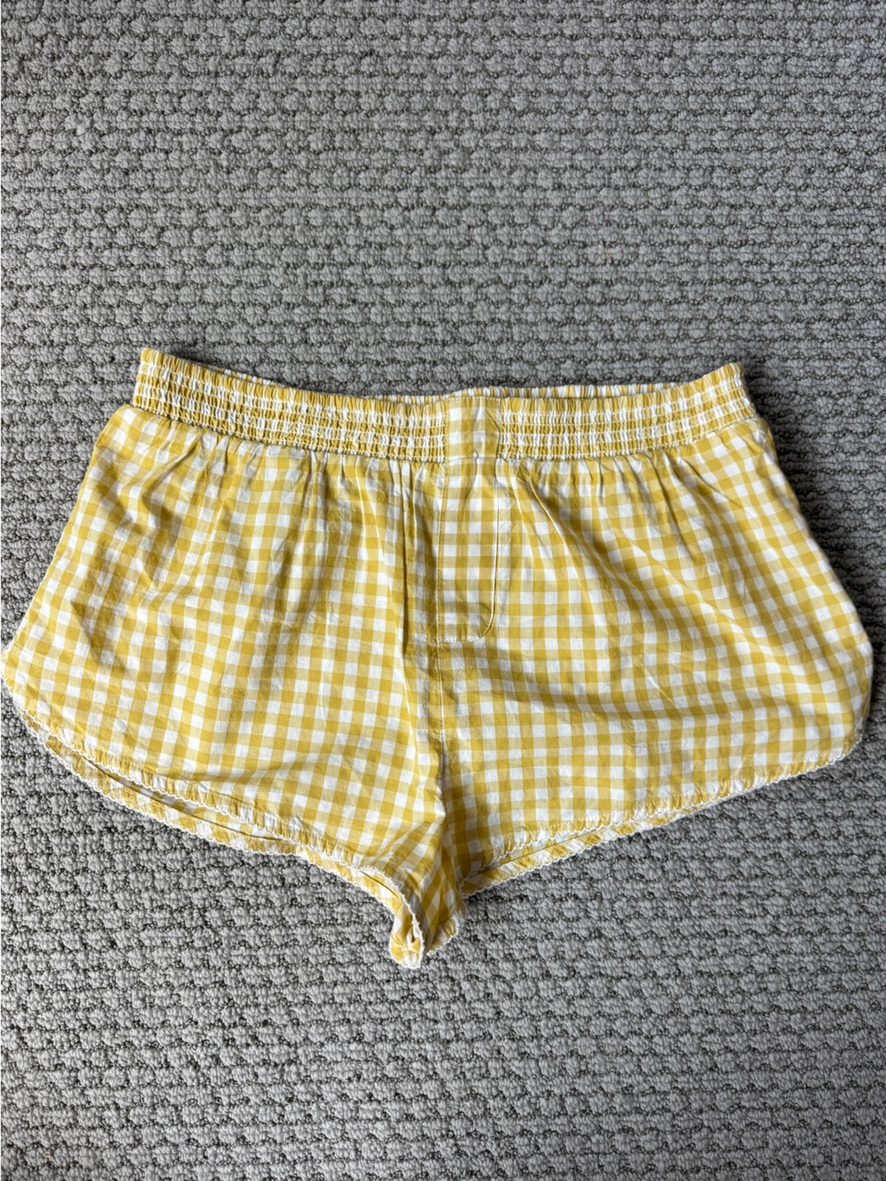 Anthropologie Yellow and White Gingham Boxer Shorts - Picture 3 of 8